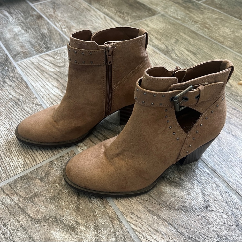 Market & Spruce Ohara Studded Ankle Booties, Brown, Women’s Size 7 US